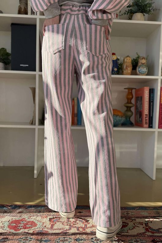Shoreditch Stripe Lounge Flare Trouser Sweetpea & Grey 